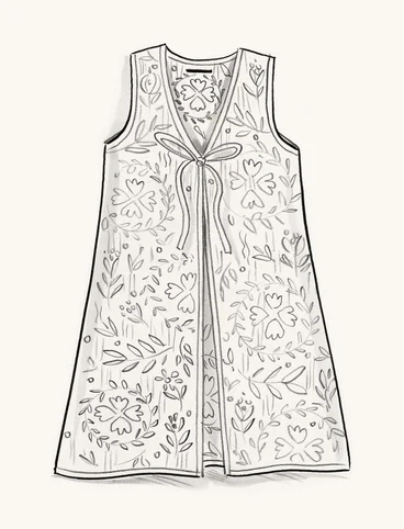 “Fröjda” knit pointelle vest in organic cotton - natural