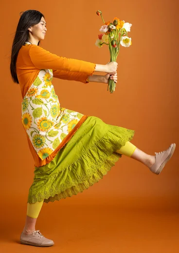 “Sunflower” apron in organic cotton/linen - light sand