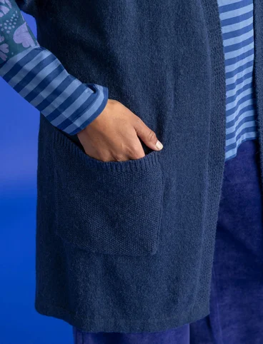 Langstrickjacke aus Alpakagemisch - indigo