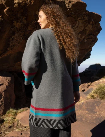 “Horizon” knitted coat crafted from felted organic wool - graphite