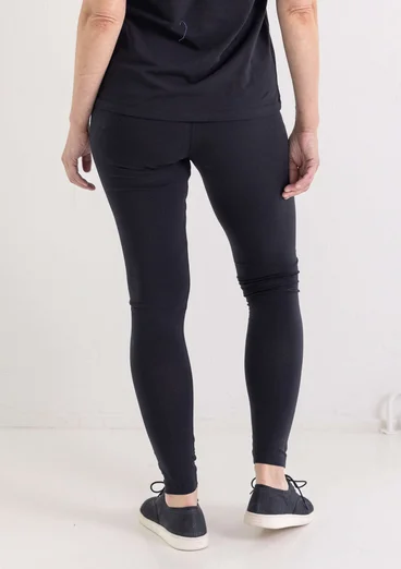 “Eleonora” jersey leggings in organic cotton/spandex - black