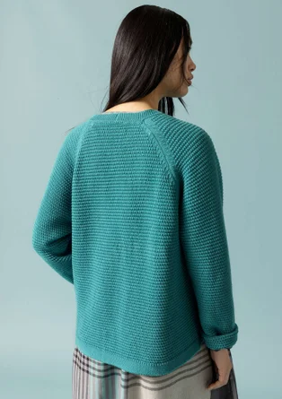 Recycled cotton cardigan - aqua green