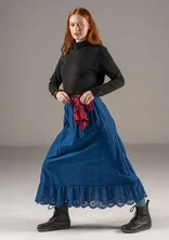 Woven petticoat slip in organic cotton - indigo blue
