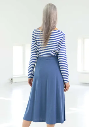 Essential striped top in organic cotton - brilliant blue/ecru