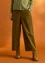 Organic cotton/elastane corduroy trousers (dark olive XL)