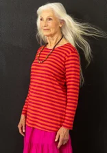 “Mika” top in organic cotton/modal - lava red/cyklamen