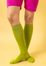 Knee-highs in organic cotton - leaf green