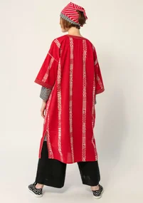 Kaftan "Ghana" i ekologisk bomull - vallmo