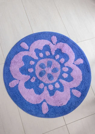 Tapis de bain « Stars » en coton biologique - bleu brillant