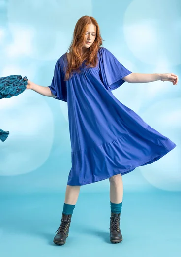 Cotton/modal jersey dress - brilliant blue