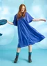 Cotton/modal jersey dress (brilliant blue S)