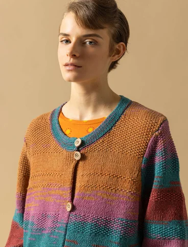 “Ella” wool/organic cotton coatigan - copper