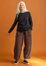 Jersey pants in organic cotton/spandex - French roast