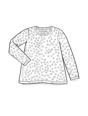 “Stella” organic cotton/elastane jersey top - black/patterned