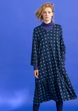 “Tyra” jersey dress in organic cotton/modal - dark indigo/patterned