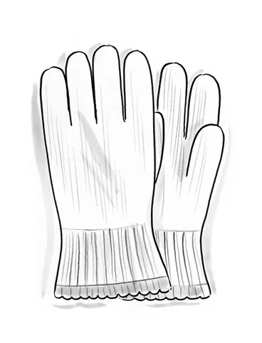 Gloves in organic cotton/wool with touchscreen function - senap