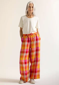 “Seraj” woven linen trousers - multicoloured