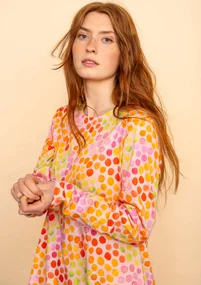 “Clara” jersey tunic in organic cotton/modal - multicoloured