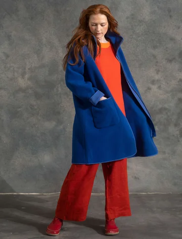 Frakke i uldmiks - kleinblå