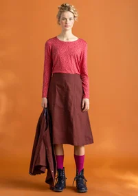 Woven twill skirt in organic cotton - beetroot