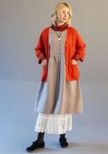 Organic cotton textured-knit cardigan - chilli