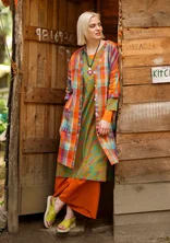 “Indra” woven dress in organic cotton - dark peony