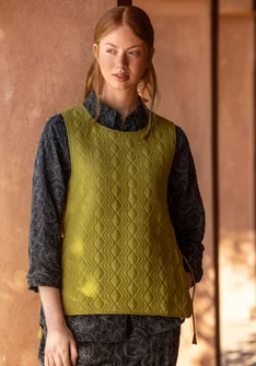 “Noor��” organic cotton quilted waistcoat - olive