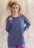 Essential striped sweater in organic cotton (dark indigo/thistle XS)