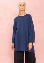 Knitted recycled cotton tunic - dark indigo