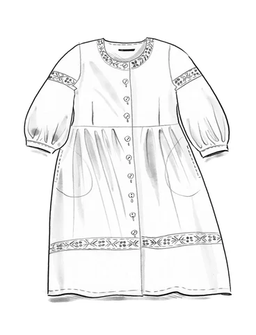 Geweven jurk "Margit" van linnen/modal - ijszeeblauw