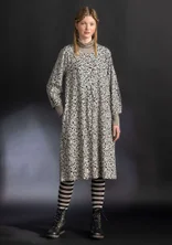 Trikåklänning "Ylva" i ekologisk bomull/elastan - svart/mönstrad