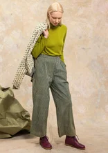 “Willow” woven pants in organic cotton - indigo green