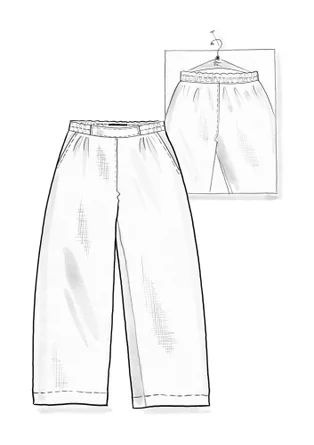 “Vera” woven pants in linen - peppermint