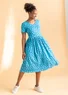 Jerseykleid „June“ aus Bio-Baumwolle (lagunenblau-gemustert XS)