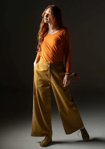 Woven organic cotton trousers - camel