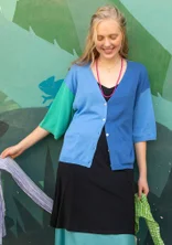 Cardigan in organic cotton - mild blue