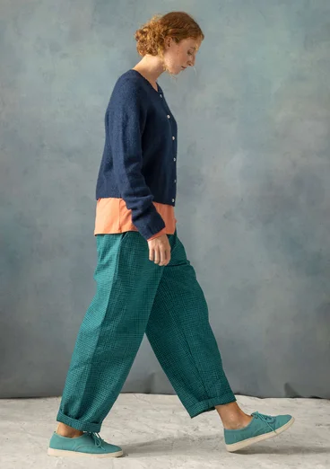 “Pavement” woven organic cotton trousers - rainforest green